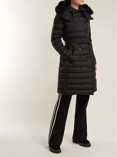 burberry ashmore fur-trimmed quilted down coat|Burberry Ashmore Fox Fur.